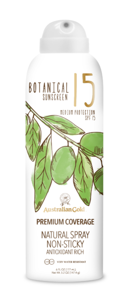 Australian Gold Botanical SPF15 Continuous Spray 177ml saules aizsargfiltrs UVA/UVB