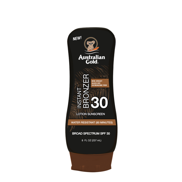 Australian Gold SPF30 losjons 237 ml ar bronzeri saules aizsarkrēms UVA/UVB