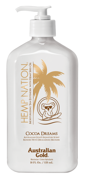 JAUNUMS 2023! Hemp Nation Cocoa Dreams 535ml mitrinošs losjons ar DermaDark ikdienas lietošanai un pēc sauļošanās