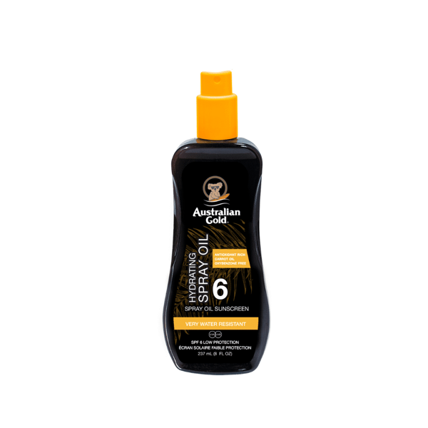 Australian Gold SPF6 izsmidzināma sauļošanās eļļa ar burkānu eļļu 237ml saules aizsargfiltrs UVA/UVB