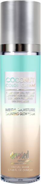 Devoted Creations Coconut Color Cream Sejas sauļošanās maska ar DHA bronzeriem