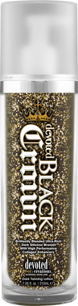 Devoted Creations Black Crown edeguma pastiprinātājs ar DHA bronzeriem un Nouritan & Mela-dark, lai stimulētu tirozīna aktivitāti