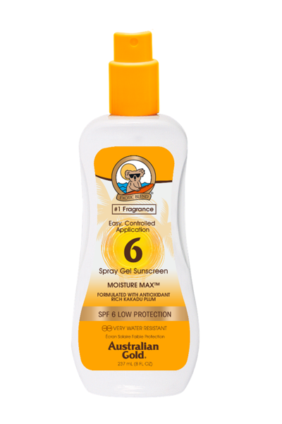 Australian Gold SPF6 Spray Gel 237ml saules aizsargfiltrs UVA/UVB