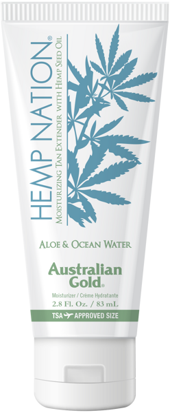 JAUNUMS! Australian Gold® Hemp Nation® Aloe & Ocean Water pēcsauļošanās/ikdienas mitrinošs losjons 83ml TRAVEL SIZE (ceļojumu izmērs) apstiprināts tilpums lidojumiem